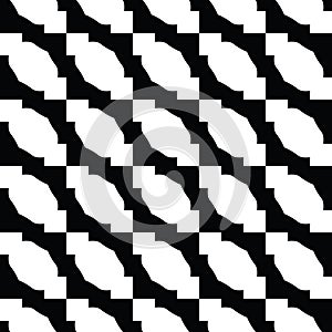 Vector seamless pattern texture background with geometric shapes, colored in black, white colors