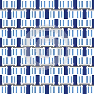 Vector seamless pattern texture background with geometric shapes, colored in blue, grey, white colors