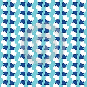 Vector seamless pattern texture background with geometric shapes, colored in blue, white colors