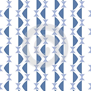 Vector seamless pattern texture background with geometric shapes, colored in blue, white colors