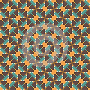 Vector seamless pattern texture background with geometric shapes, colored in brown, orange, blue, grey colors