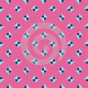 Vector seamless pattern texture background with geometric shapes, colored in pink, blue colors