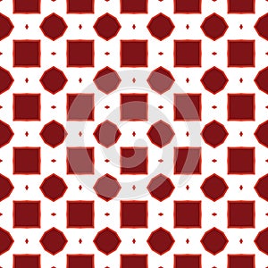 Vector seamless pattern texture background with geometric shapes, colored in red, white colors