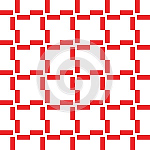 Vector seamless pattern texture background with geometric shapes, colored in red, white colors