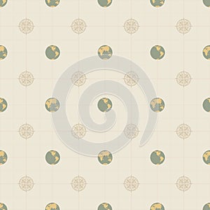 Vector seamless pattern on the theme of travel