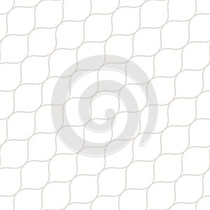 Vector seamless pattern, thin diagonal wavy lines, white and beige