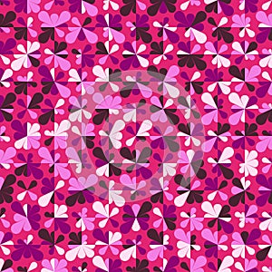 Vector seamless pattern tiles in pink color with flowers.