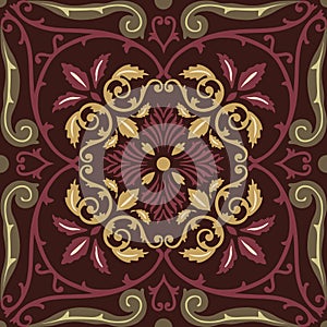 Vector seamless pattern tiling with arabesque