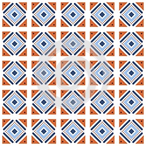 Vector seamless pattern tiling with different geometric shapes in simple style