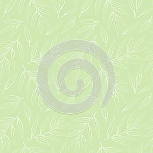 Vector seamless pattern with tropical foliate twigs.