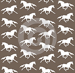 Vector seamless pattern of trotter horse