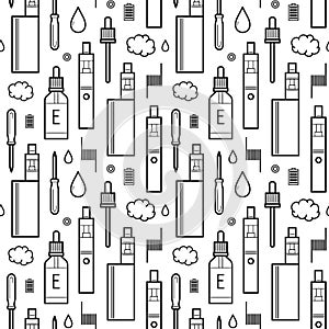 Vector seamless pattern for vape shop and e-cigarette store