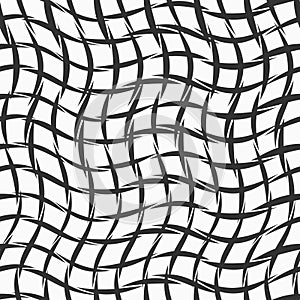 Vector seamless pattern. Vector mesh texture. Distorted mesh pattern. Repeating abstract background.