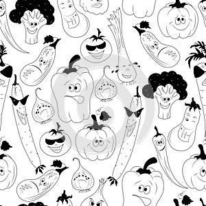 Vector seamless pattern with vegetables