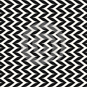 Vector seamless pattern, vertical curly zig zag lines, geometric background.
