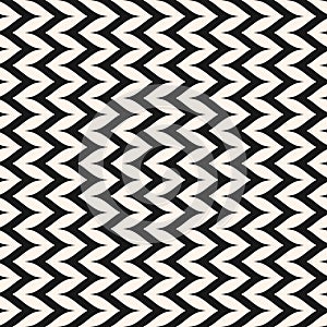 Vector seamless pattern, vertical curly zig zag lines,