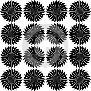 Black and white curved seamless pattern