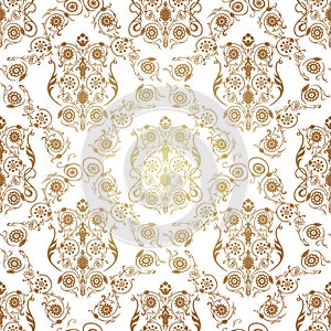 Vector seamless pattern in Victorian style.