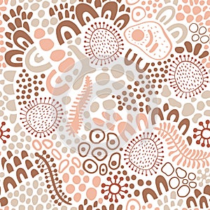 Vector Seamless Pattern with Viruses