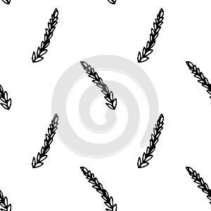 Vector seamless pattern of whole wheat ears