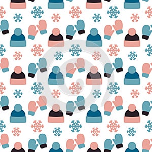 Vector seamless pattern of winter background