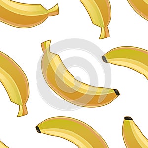 Vector seamless pattern with yellow bananas