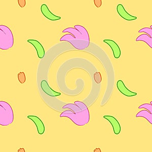 Vector seamless pattern yellow, flowers, cheerful, summer. Background illustration, decorative design for fabric or paper.