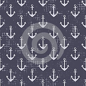 Vector seamless patterns Background with anchor Creative geometric vintage backgrounds, nautical theme Graphic illustration with a