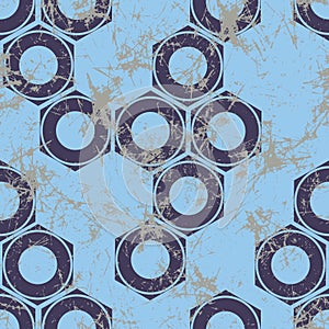 Vector seamless patterns with mechanism of nuts