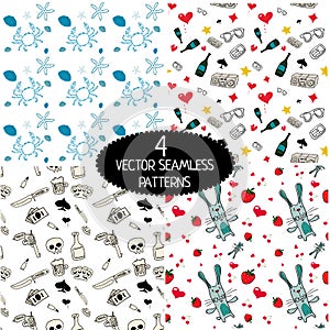 4 vector seamless patterns
