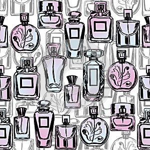 Vector seamless perfume pattern.