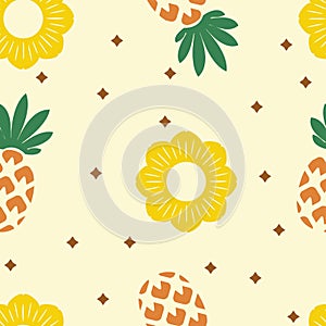 Vector seamless pineapple pattern