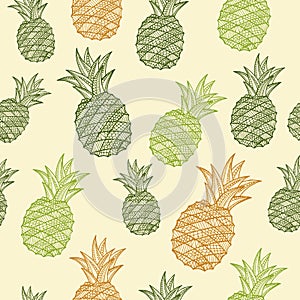 Vector seamless pineapple pattern