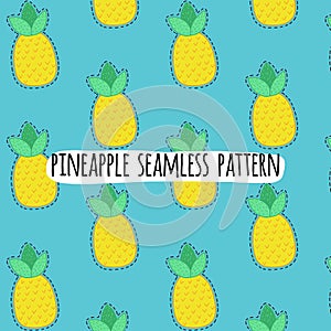 Vector seamless pineapple pattern.