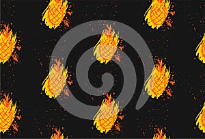 Vector seamless pineapple textured pattern in retro style.Fruit pattern,summer print,pineapple pattern design,summer