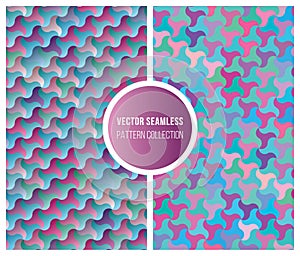 Vector Seamless Pink Blue Geometric Pattern Collection
