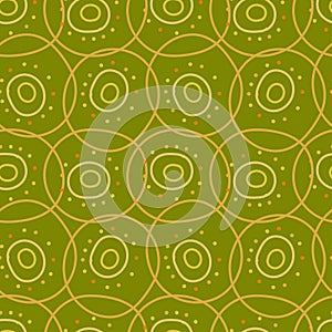 Vector seamless polka dot pattern in green tones. Illustration of pastel circles with dots