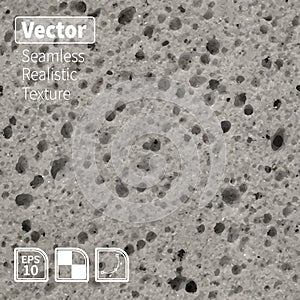 Vector seamless porous grey sponge texture