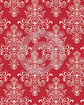 Vector. Seamless Red Classicism Wallpaper