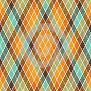 Vector seamless retro pattern with colorful rhombus