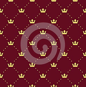 Vector seamless retro pattern, with crowns. Can be used for wallpaper, pattern fills, web page background