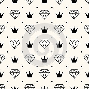 Vector seamless retro pattern, with diamonds.