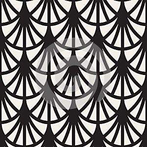 Vector Seamless Rounded Lines Pattern. Abstract Geometric Background Design. Circular Geometric Tiling Lattice