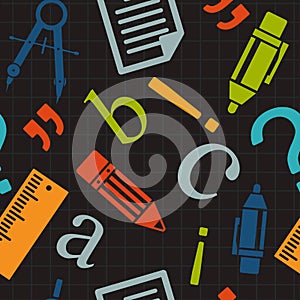 Vector seamless school pattern