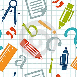 Vector seamless school pattern