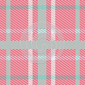 Vector seamless scottish tartan pattern in pink, blue, turquoise and white