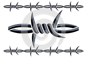 Vector Seamless Silhouette of Barbed Wire