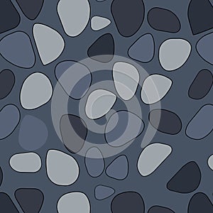 Vector seamless stone pattern. Broken glass. Abstract mosaic pattern. Black and white background. For design and decorate path,