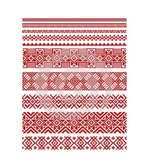 Vector seamless stripe ornamental slavic pattern