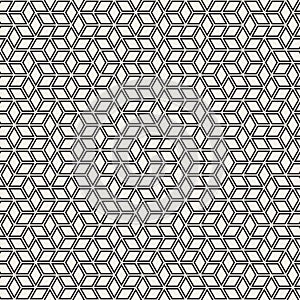 Vector seamless stripes pattern. Modern stylish texture with monochrome trellis. Repeating geometric hexagonal grid. Simple lattic